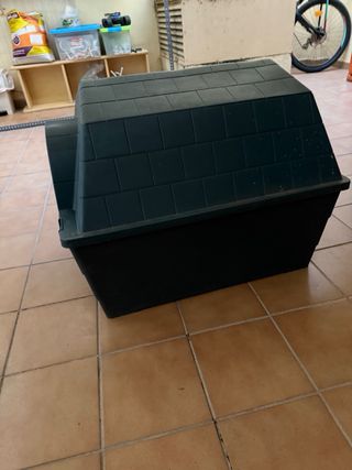 Caseta Perro Mediano Gris/Verde