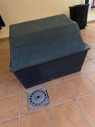 Caseta Perro Mediano Gris/Verde