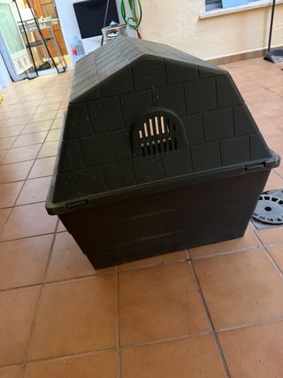 Caseta Perro Mediano Gris/Verde