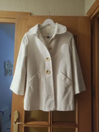Abrigo Blanco Mango Talla XS