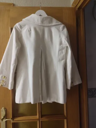 Abrigo Blanco Mango Talla XS