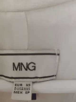 Abrigo Blanco Mango Talla XS