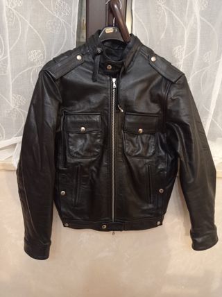 Giubbotto in vera pelle nero
