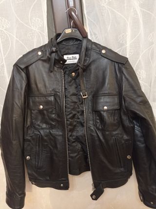Giubbotto in vera pelle nero