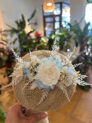 Ramo de novia preservado y complementos