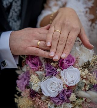 Ramo de novia preservado y complementos