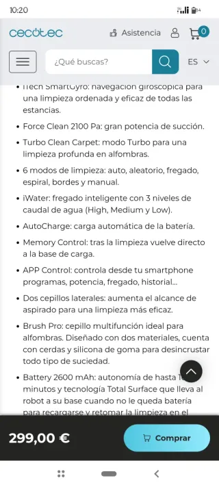 Cecotec Conga Gyro Home Robot Aspirador