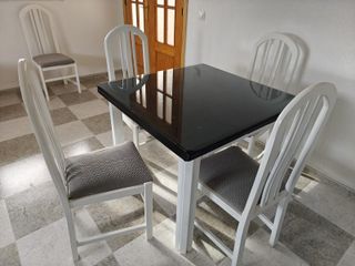 Mueble modular salón + mesa cristal