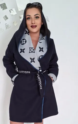 Gabardina Louis Vuitton Talla Única Azul/Blanco