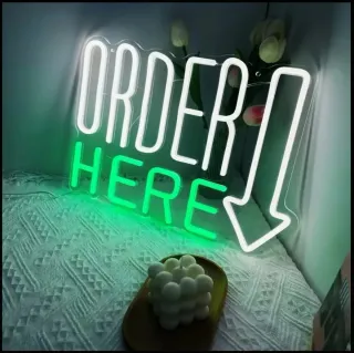 Lampada Neon LED "ORDER HERE"