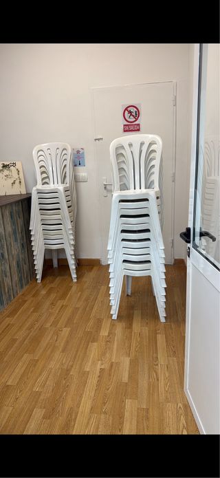 Sillas de plástico apilables blancas