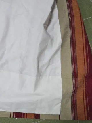 Cortinas de tela a rayas con forro de tela