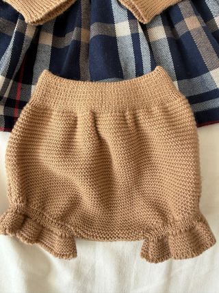 Conjunto bebé vestido y braguita cuadros