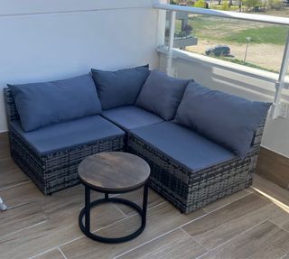 Conjunto Muebles Jardín Terraza Esquinero 3 Piezas