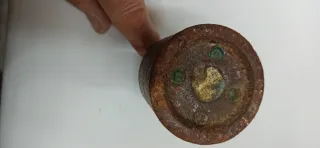 Antico gancio con peso bilancia bascula