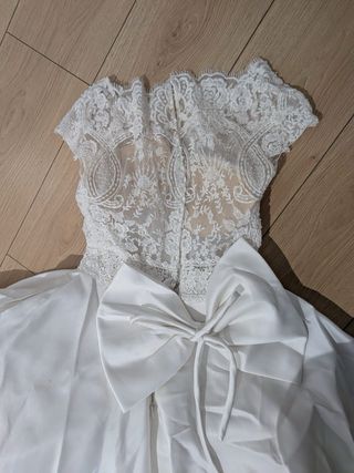 Vestido de Novia Blanco Encaje. Aire Barcelona