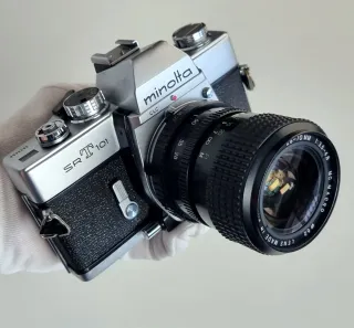 Minolta SRT 101 funcionando TODO + objetivo 28-70