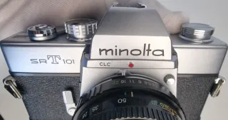 Minolta SRT 101 funcionando TODO + objetivo 28-70