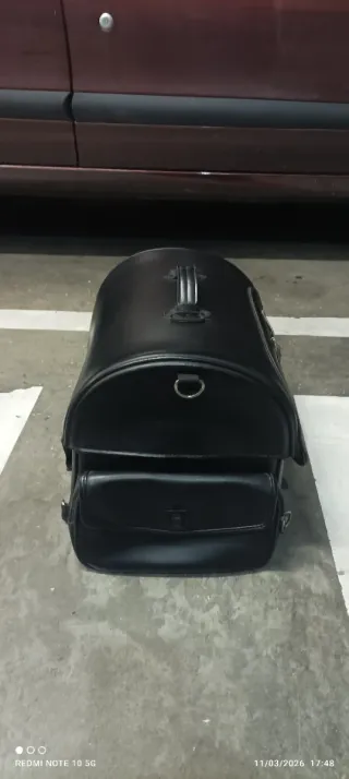 Baúl para moto con águila.