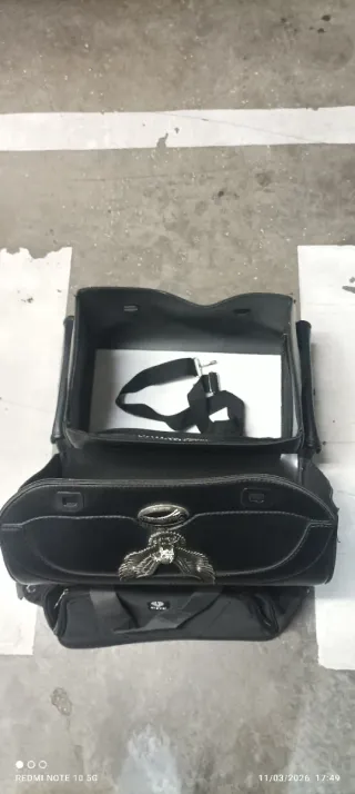 Baúl para moto con águila.