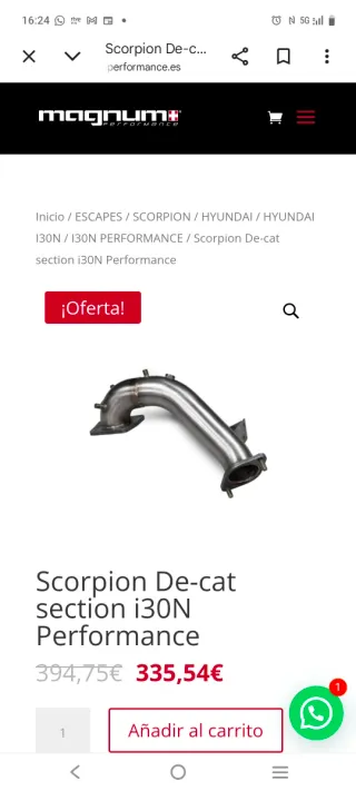 Supresor Scorpion Hyundai i30 N SHYC103