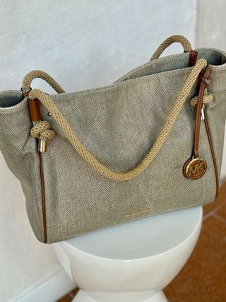 Bolso Michael Kors Beige y Dorado