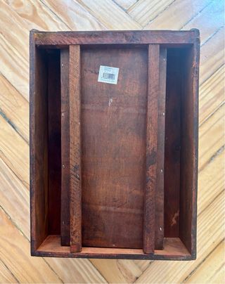Caja decorativa madera vintage con zapatero