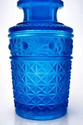 Pareja Frascos Cristal Uranio AZUL - Art Déco