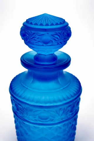 Pareja Frascos Cristal Uranio AZUL - Art Déco