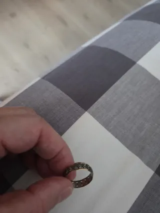 Sortija Plata y Marquesitas con filo de oro.