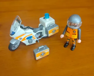 Moto Playmobil con Figura y Accesorios