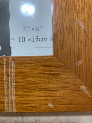 Cornice portafoto in legno lavorato stile bamboo