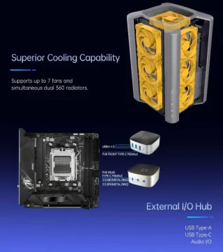 Caja PC Geometric Future ARK Negro/Dorado