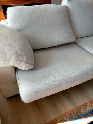 Sofá 3 plazas beige tela