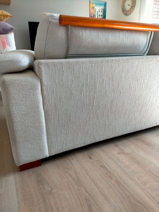 Sofá 3 plazas beige tela
