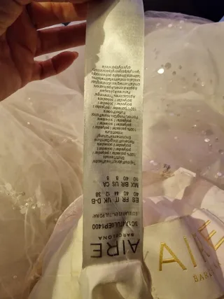 Vestido de Novia Aire Barcelona Talla 40