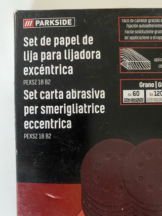 6 Paquetes Papel Lija 125mm Parkside