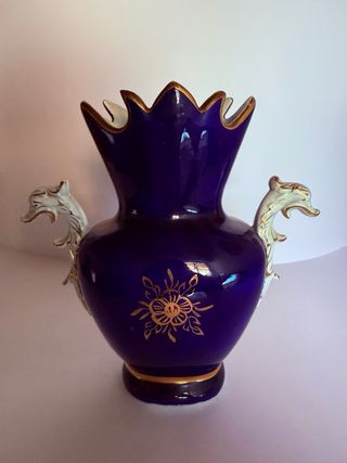 Jarrones vintage azul cobalto porcelana lote