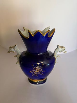 Jarrones vintage azul cobalto porcelana lote