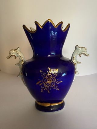 Jarrones vintage azul cobalto porcelana lote
