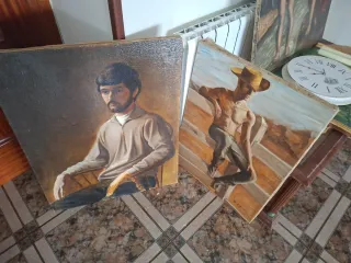 Lienzos de arte, retratos  precio por los dos