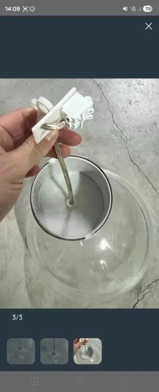 Lámpara colgante transparente y plateada