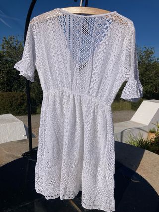 Blusa Ibicenca Encaje Blanco Talla Única