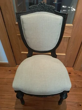 Conjunto 6 Sillas Isabelinas Madera Negra