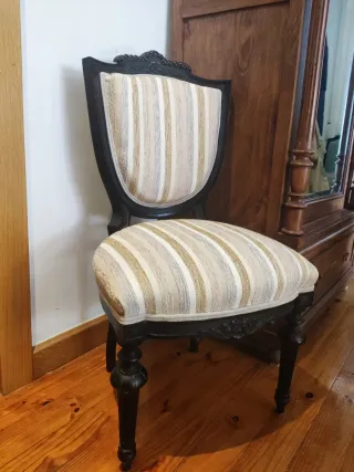 Conjunto 6 Sillas Isabelinas Madera Negra