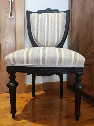 Conjunto 6 Sillas Isabelinas Madera Negra