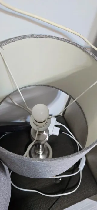 Lámparas de mesa grises (2 unidades)