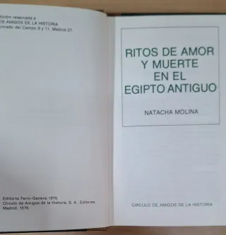 Antiguo Egipto, Ritos de amor y muerte. 3 libros