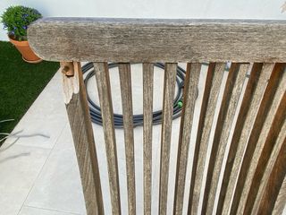 Mesa de teca exterior extensible y 6 sillas