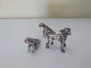 Lote 16 Figuras Metal Plata Vieja y Circonitas